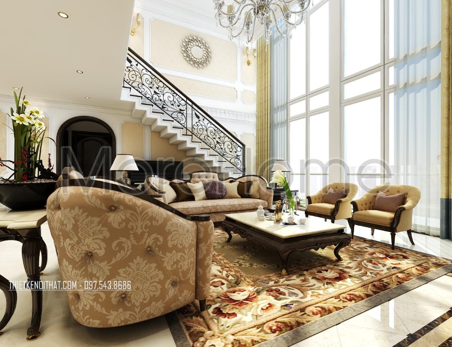 Nội thất phòng khách gỗ óc chó  (3)